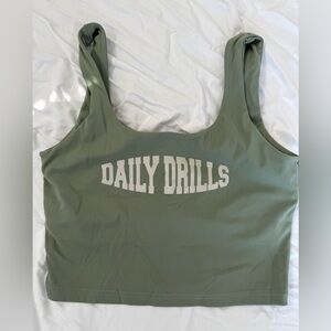 Daily Drills Olive Green Tank Top